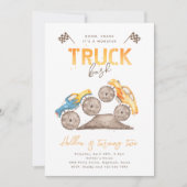 Modern Monster Truck Invitation | Vrachtwagens Kaart (Voorkant)