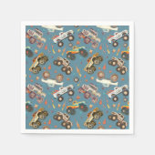 Modern Monster Truck Verjaardag Waterverf Blauw Servet (Voorkant)