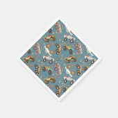 Modern Monster Truck Verjaardag Waterverf Blauw Servet (Hoek)