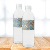 Modern Monster Truck Verjaardag Waterverf Blauw Waterfles Etiket