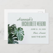 Modern Monstera Bachelorette Weekend Briefkaart (Voorkant / Achterkant)