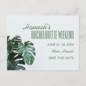 Modern Monstera Bachelorette Weekend Briefkaart (Voorkant)