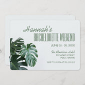 Modern Monstera Bachelorette Weekend Kaart (Voorkant / Achterkant)