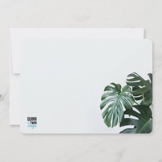 Modern Monstera Bachelorette Weekend Kaart (Achterkant)