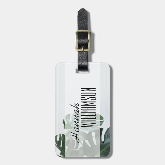 Modern Monstera Bagagelabel (Voorkant verticaal)