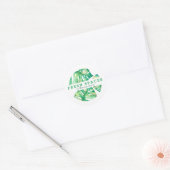 MODERN MONSTERA LEAF LOGO eco frisse gezondheid gr Ronde Sticker (Envelop)