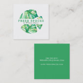 MODERN MONSTERA LEAF LOGO stijlvolle gezondheid gr Vierkante Visitekaartje (Voorkant / Achterkant)