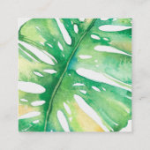 MODERN MONSTERA LEAF stijlvolle gezondheid groen Vierkante Visitekaartje (Achterkant)