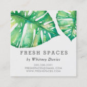 MODERN MONSTERA LEAF stijlvolle gezondheid groen Vierkante Visitekaartje (Voorkant)