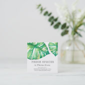 MODERN MONSTERA LEAF stijlvolle gezondheid groen Vierkante Visitekaartje (Staand voorkant)