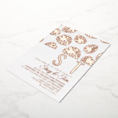 Modern Monstera Leaf Wedding geperst Folie Uitnodiging (Gedraaid)