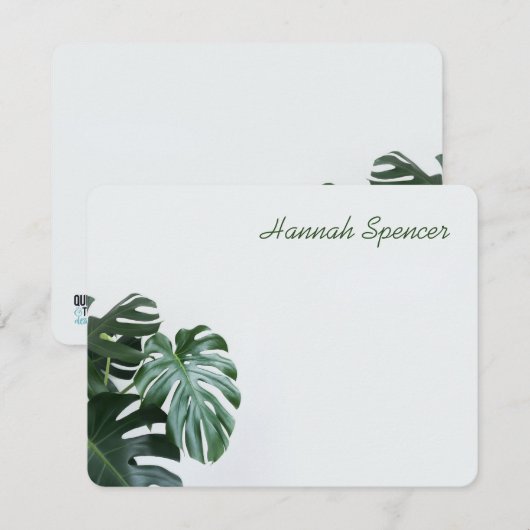 Modern Monstera Notitiekaartje (Voorkant / Achterkant)