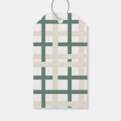 Modern Montauk Grid Groen & Beige Cadeaulabel (Achterkant)