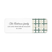 Modern Montauk Grid Groen & Beige Etiket (Voorkant)