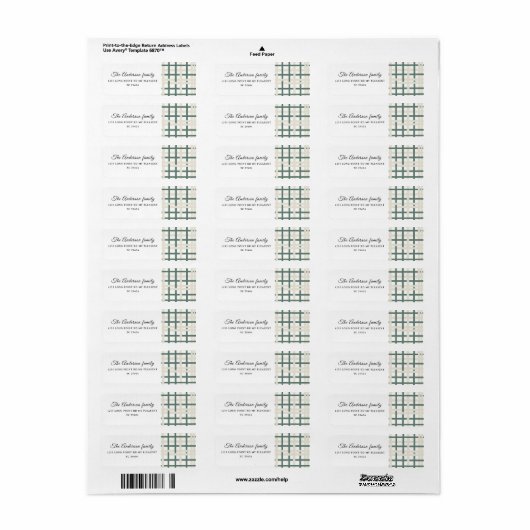 Modern Montauk Grid Groen & Beige Etiket (Full Sheet)
