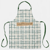 Modern Montauk Grid Groen & Beige Schort (Voorkant)