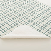 Modern Montauk Grid Groen & Beige Sherpa Deken (3/4)