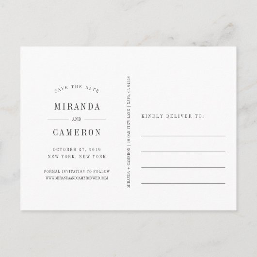 Modern Mood | De foto bewaart de Datum Aankondigingskaart (Achterkant)