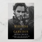 Modern Mood | De foto bewaart de Datum Folie Uitnodiging (Voorkant)