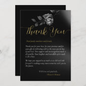 Modern Moody Black Dark Floral Weddenschap bedankt Kaart (Voorkant / Achterkant)