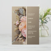 Modern Moody Floral Bold Wedding Kaart (Staand voorkant)