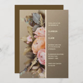 Modern Moody Floral Bold Wedding Kaart (Voorkant / Achterkant)