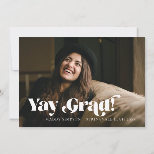 Modern Moody minimalist Photo Afstuderen Aankondiging (Voorkant)