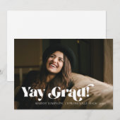 Modern Moody minimalist Photo Afstuderen Aankondiging (Voorkant / Achterkant)