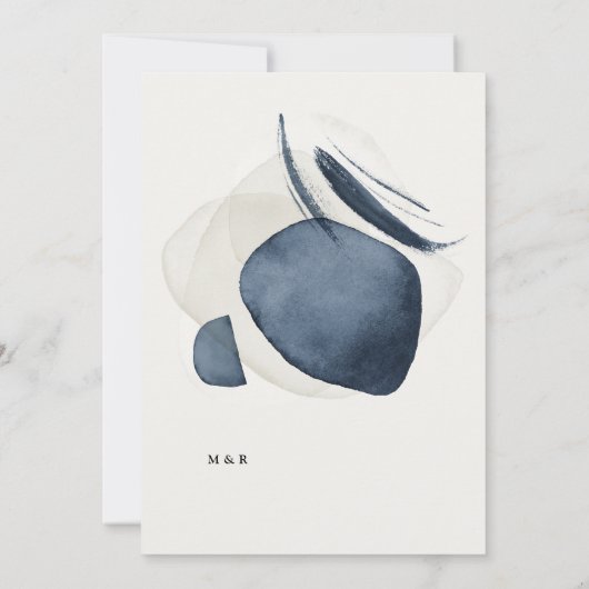 Modern Moody Waterverf bruiloft uitnodiging (Achterkant)