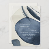 Modern Moody Waterverf bruiloft uitnodiging (Voorkant / Achterkant)