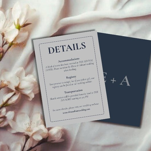 Modern Moody Wedding Enclosure Card Informatiekaartje