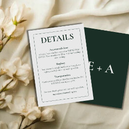 Modern Moody Wedding Enclosure Card Informatiekaartje