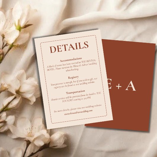 Modern Moody Wedding Enclosure Card Informatiekaartje