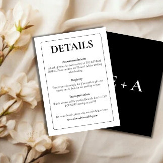 Modern Moody Wedding Enclosure Card Informatiekaartje