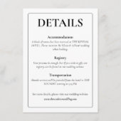 Modern Moody Wedding Enclosure Card Informatiekaartje (Voorkant)
