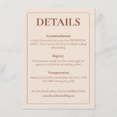 Modern Moody Wedding Enclosure Card Informatiekaartje (Voorkant)