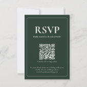 Modern Moody Wedding RSVP Card with QR code Kaartje (Voorkant)