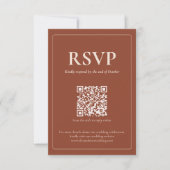 Modern Moody Wedding RSVP Card with QR code Kaartje (Voorkant)