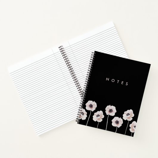 Modern Moody Wildflower Notitieboek (Binnen)