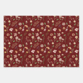 Modern Moody Winter Botanical KerstFloral Wra Inpakpapier Vel (Voorkant 2)