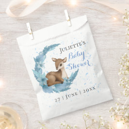 Modern mooi Bambi blue Flowers Dust Baby shower Bedankzakje