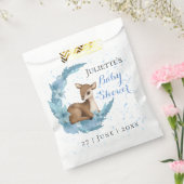 Modern mooi Bambi blue Flowers Dust Baby shower Bedankzakje (Gezegeld)