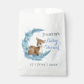 Modern mooi Bambi blue Flowers Dust Baby shower Bedankzakje (Voorkant)