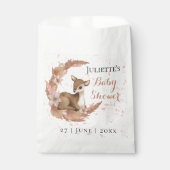 Modern mooi Bambi roze bloemen Baby shower Bedankzakje (Voorkant)