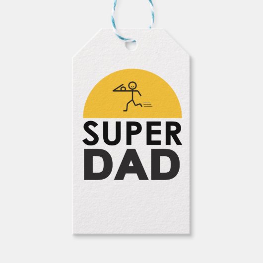 Modern mooi design "SUPER DAD" Cadeaulabel (Voorkant)