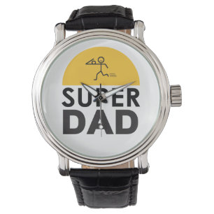 Modern mooi design "SUPER DAD" Horloge