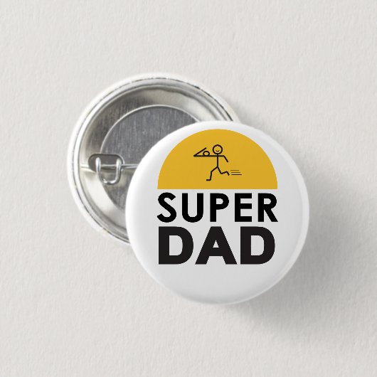 Modern mooi design "SUPER DAD" Ronde Button 3,2 Cm (Voorkant /achterkant)