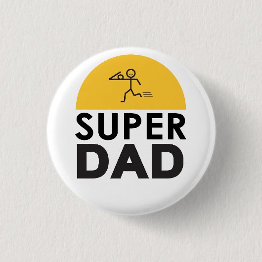 Modern mooi design "SUPER DAD" Ronde Button 3,2 Cm (Voorkant)