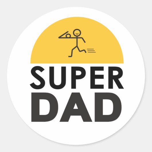 Modern mooi design "SUPER DAD" Ronde Sticker (Voorkant)