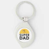 Modern mooi design "SUPER DAD" Sleutelhanger (Voorkant)